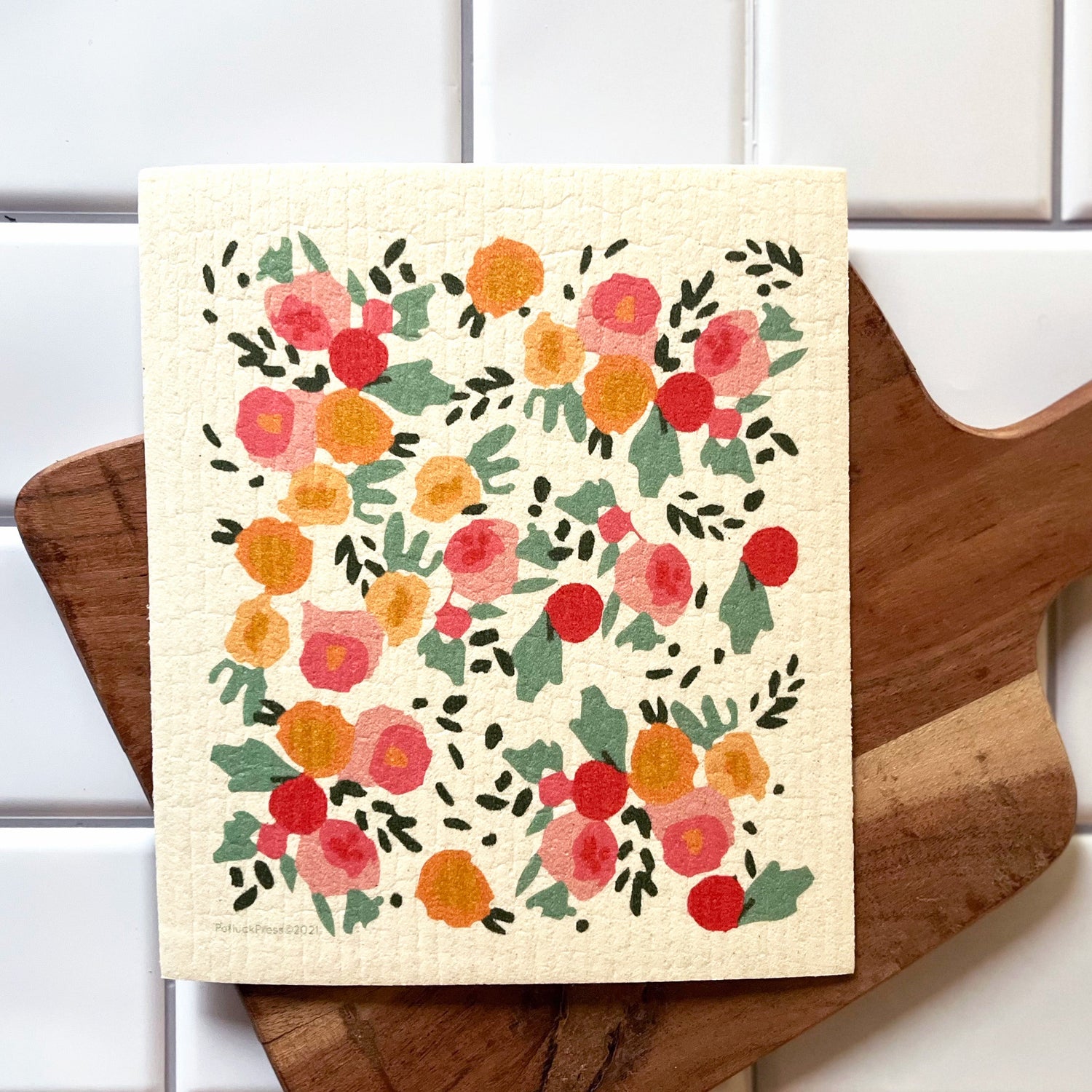 floral print swedish dish cloth collection