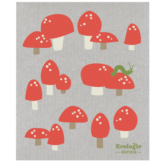 Ecologie by Danica Totally Toadstool mushroom themed kitchen dish cloth