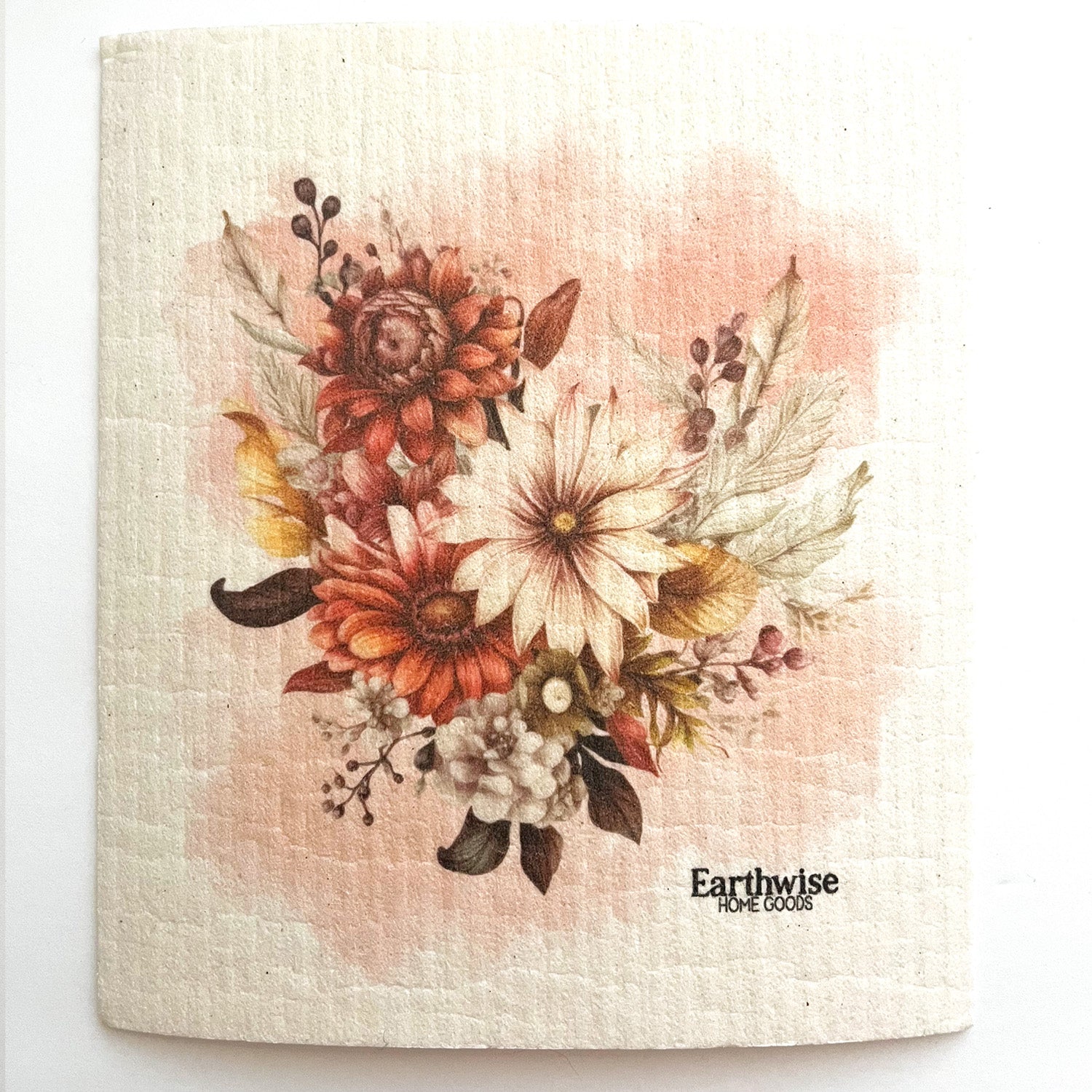 boho wildflower print swedish dish cloth. Boho home decor