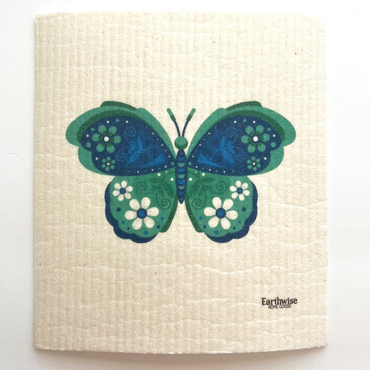 butterfly print swedish dishcloth