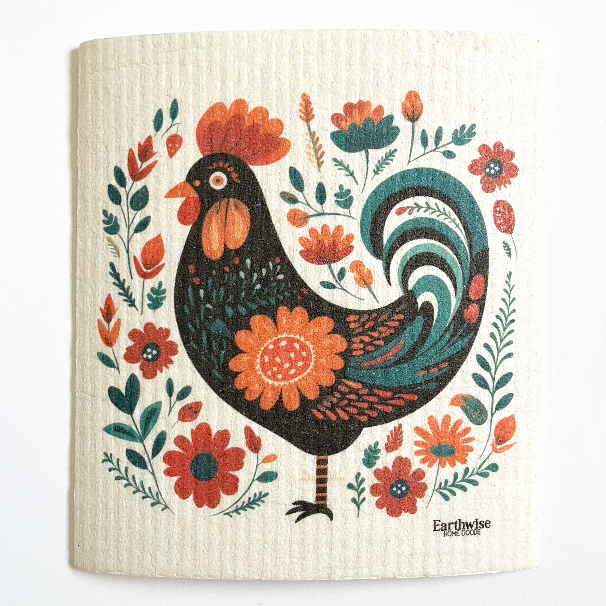 chicken print swedish dishcloth