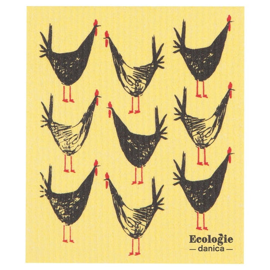 chicken themed swedish dish cloth for chicken lover