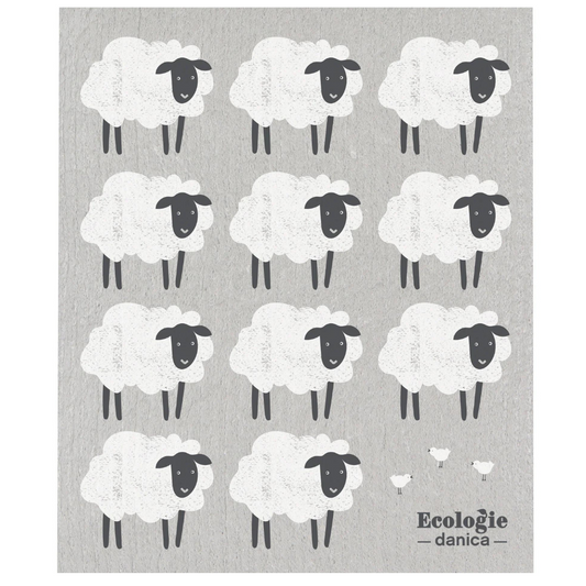 sheep themed swedish dish cloth