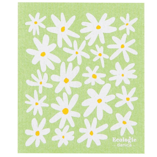 Pale green swedish cloth with daisy pattern: Daisies by Ecologie