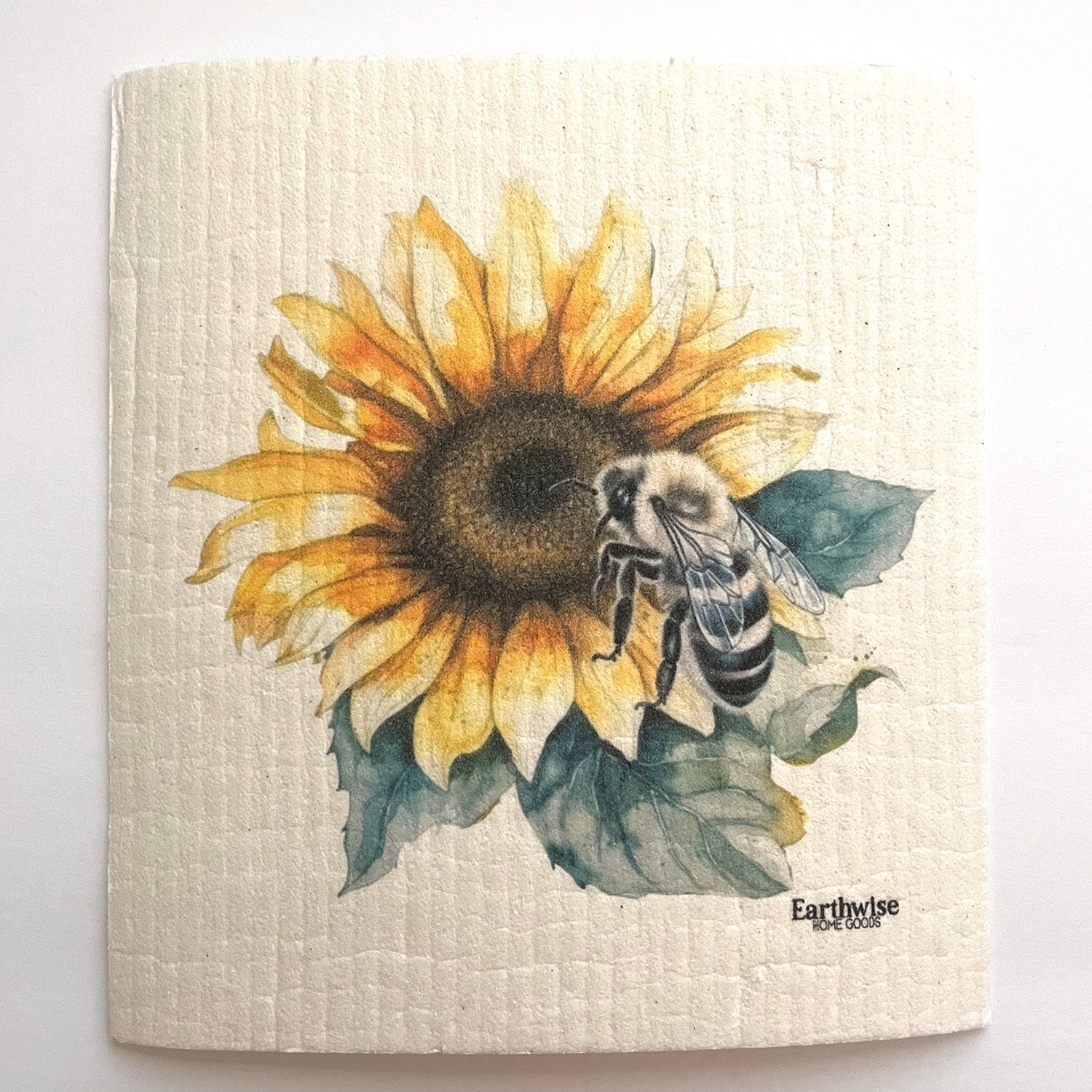 flower and bee swedish dish cloth