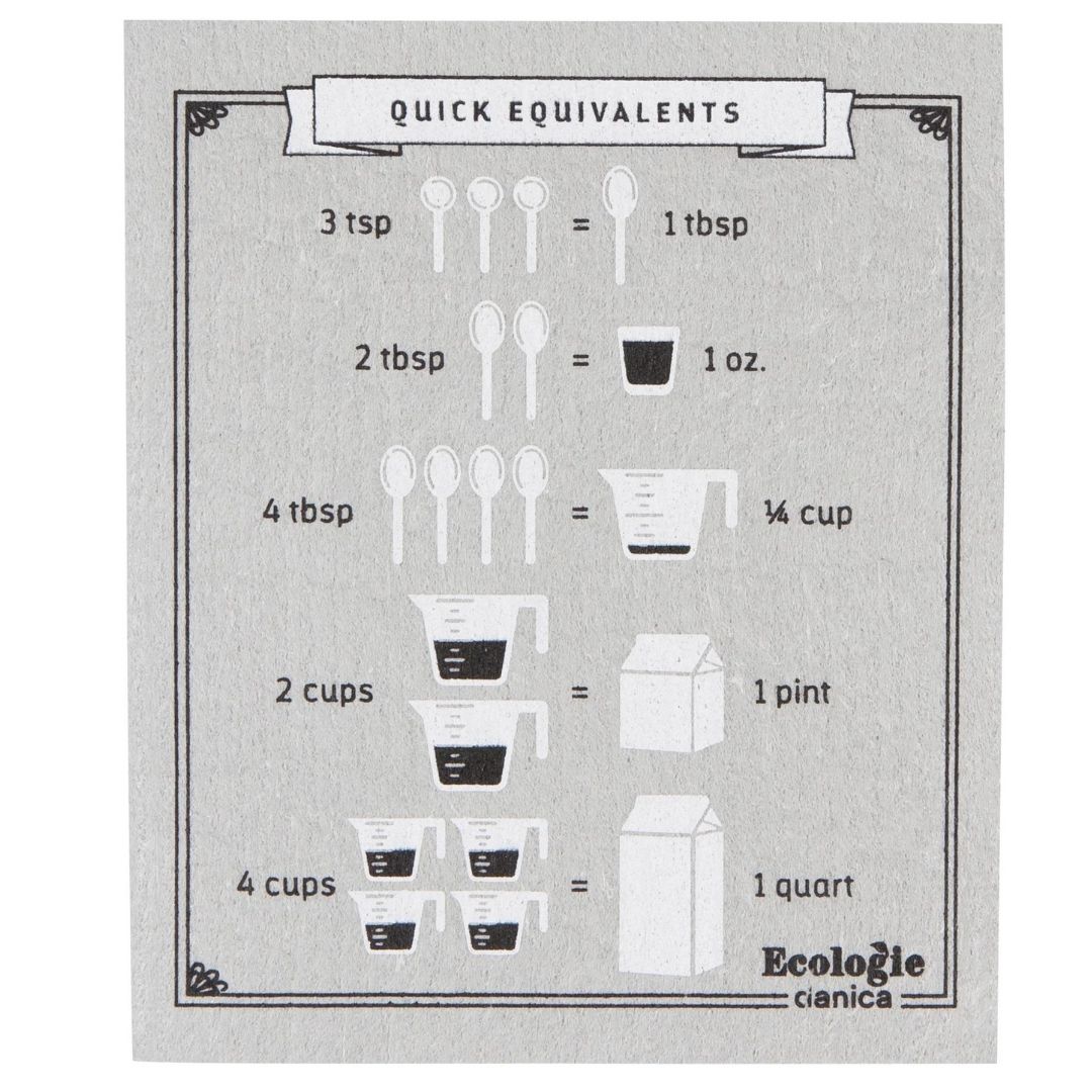 Gray swedish cloth with fun kitchen conversion measurements : Ecologie by Danica