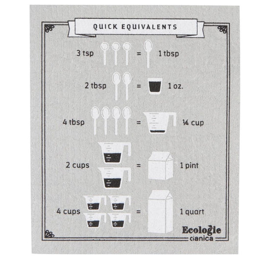 Gray swedish cloth with fun kitchen conversion measurements : Ecologie by Danica