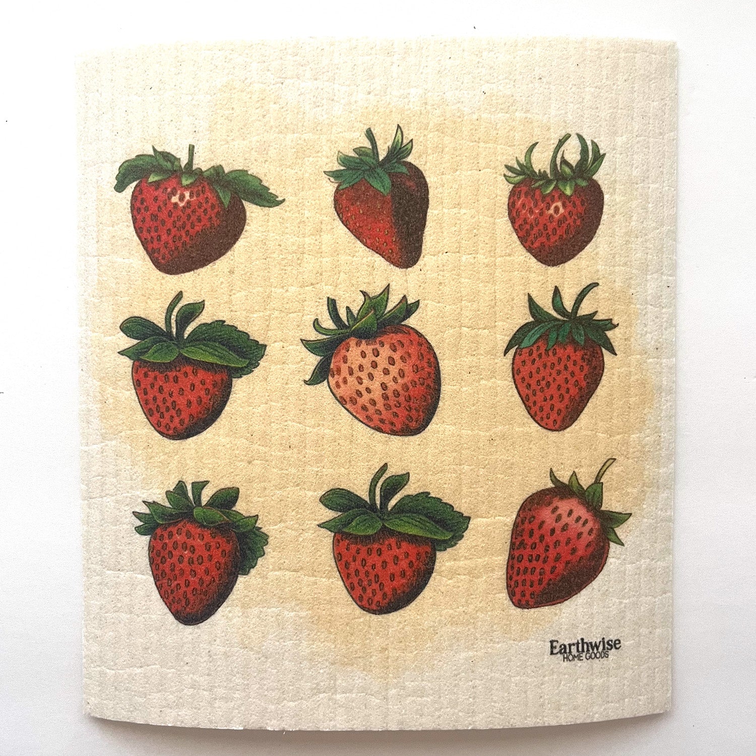 vintage strawberry swedish dish cloth 