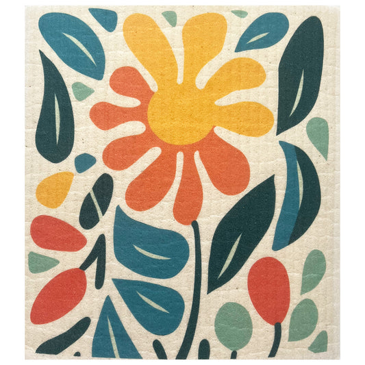 summer in the garden abstract floral swedish dish cloth